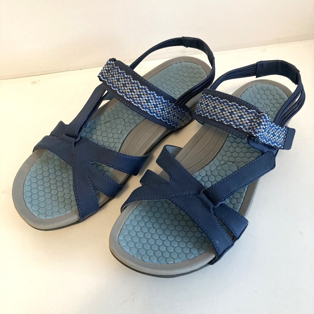 Baretraps Dalton Navy Slingback Wedge Sandals Size10M